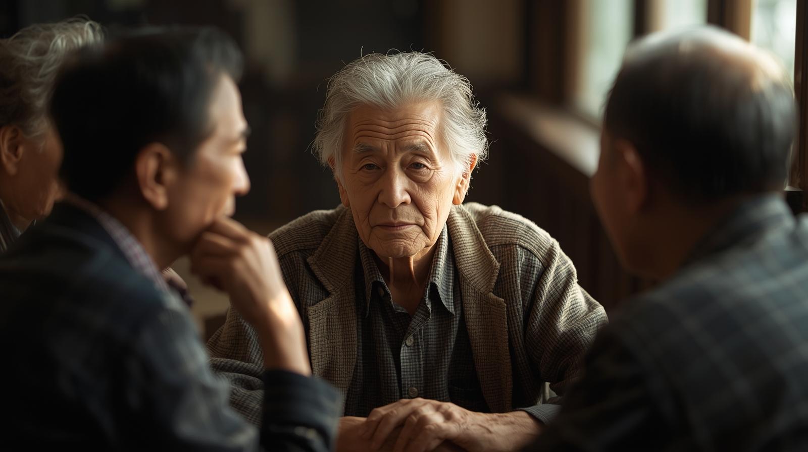 japan's elders discussing