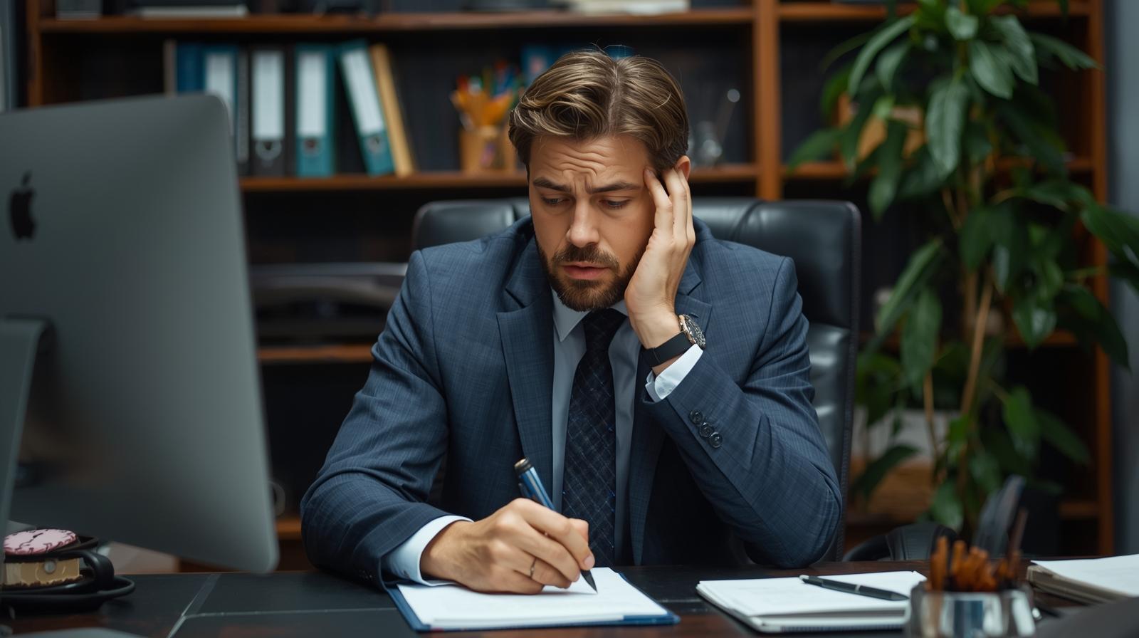 man looking anxious